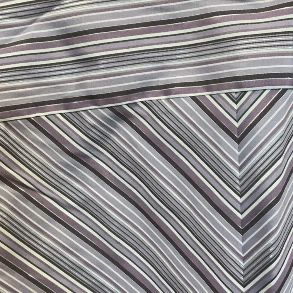 DCC Missy Purple White Silver Blouse Chevron Pattern Women Shirt XL Polyester